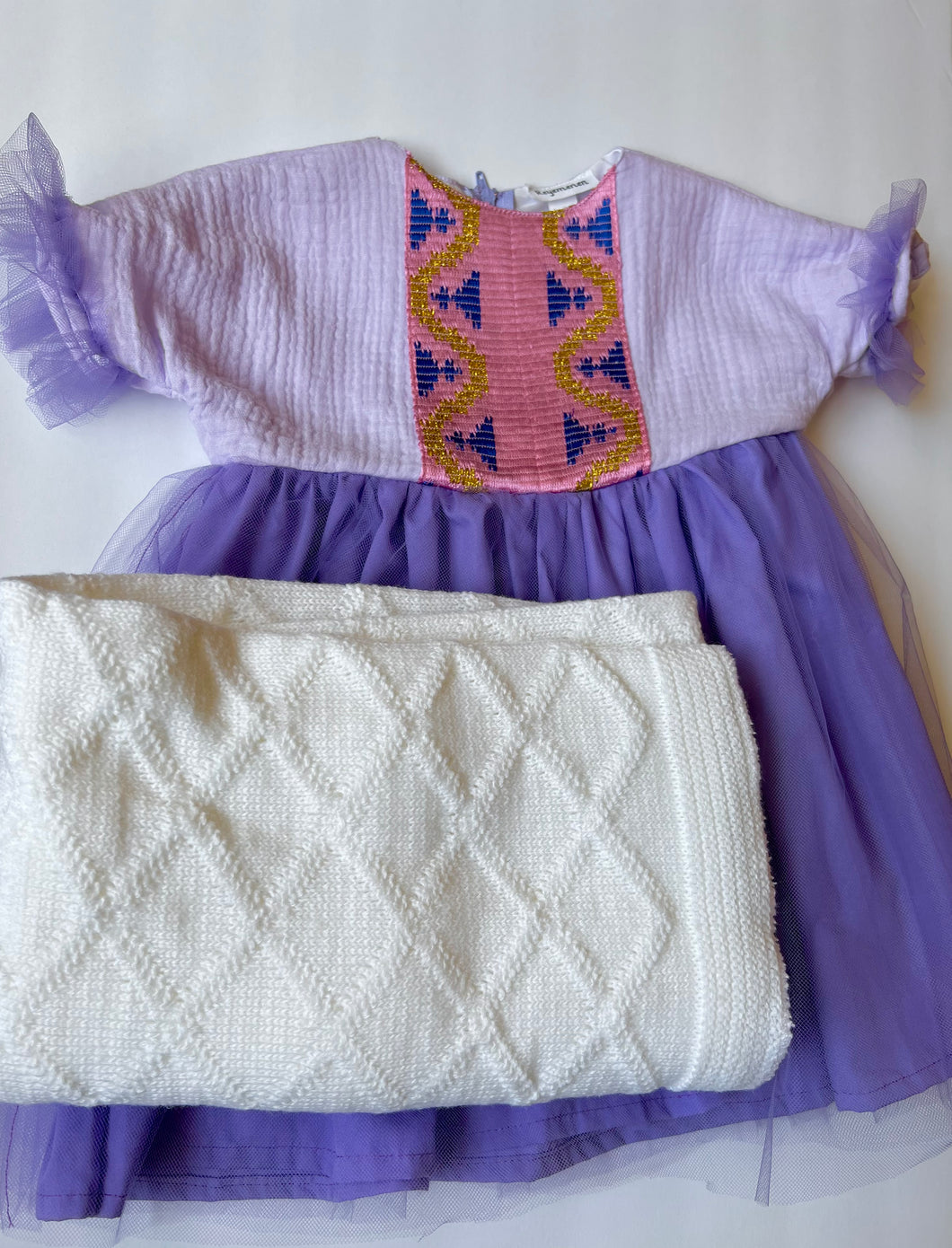 Pink, purple baby girl dress