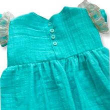 Load image into Gallery viewer, Turquoise baby girl dress 3-6 month
