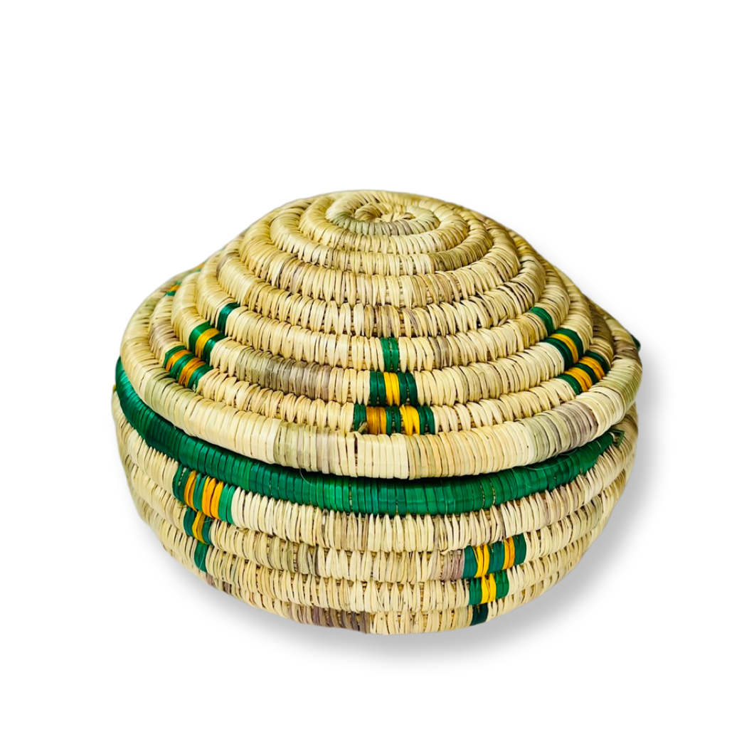 Ethiopia woven green shade baskets