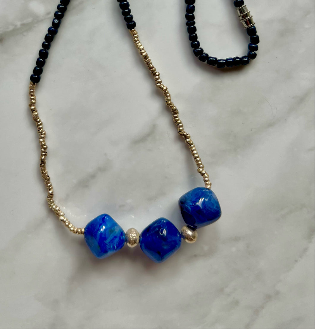 Blue brass necklaces #2
