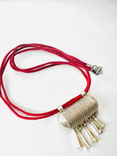 Load image into Gallery viewer, Traditional Ethiopian handmade jewelry with red leather cords
