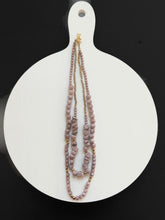 Load image into Gallery viewer, Dyed quartz with gold brass double necklaces
