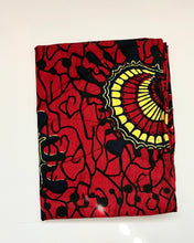 Load image into Gallery viewer, African print head wrap medium size red&amp;black
