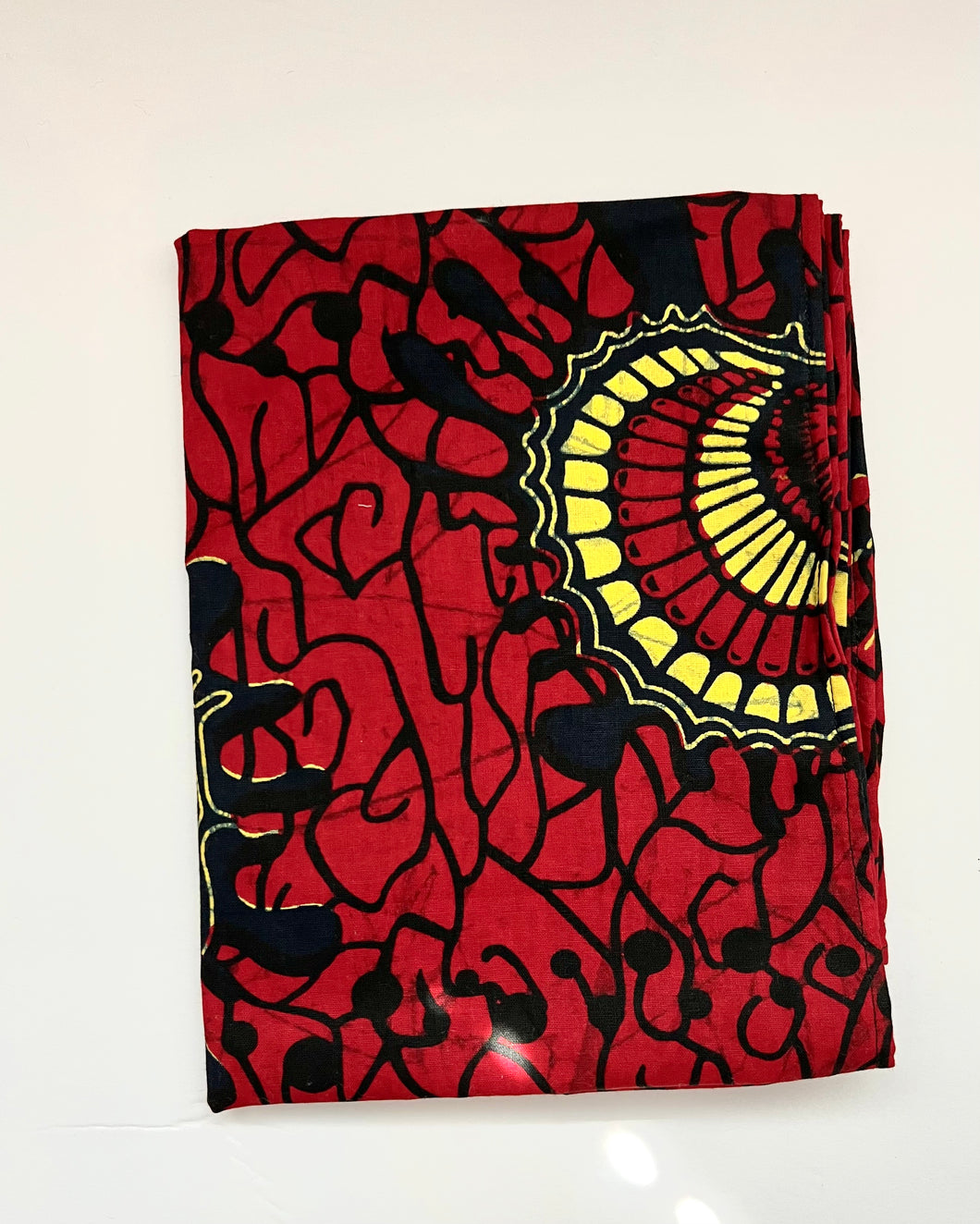 African print head wrap medium size red&black